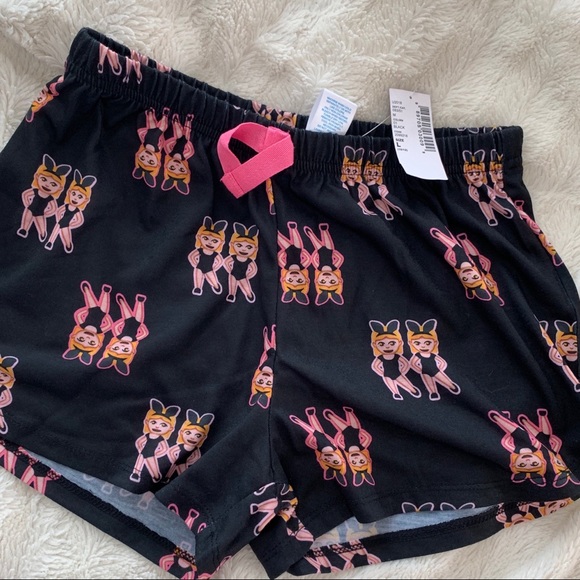 Girls Twin Emoji Sleep Shorts - Picture 1 of 2